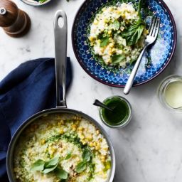 Risotto with Fresh Corn and Basil Oil