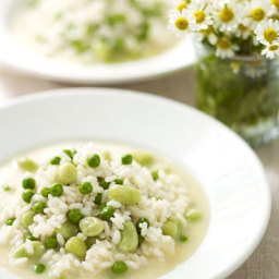 Risotto with peas and broad beans