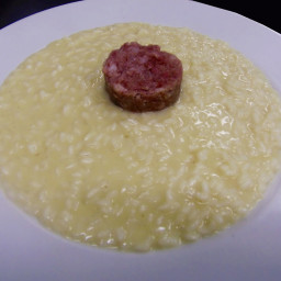 Risotto with Tomino cheese and Cotechino from Pavia