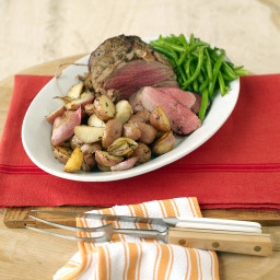 Roast Beef with New Potatoes and Shallots