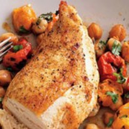 Roast Chicken Breasts with Garbanzo Beans, Tomatoes, and Paprika