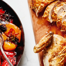 Roast Chicken with Bell Peppers, Lemon, and Thyme