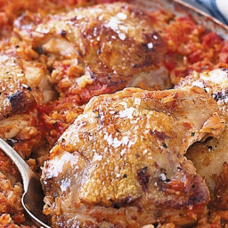 Roast chicken with herbed tomato rice