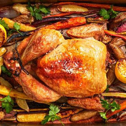 Roast Chicken with Vegetables and Potatoes