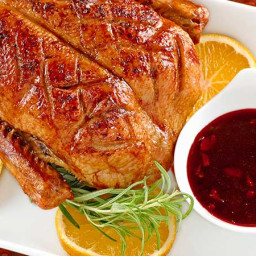 Roast Duck with Spiced Pomegranate Sauce