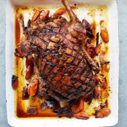 Roast duck with spicy Christmas rub and Marsala gravy