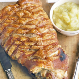 Roast leg of pork with perfect crackling and ambrosia