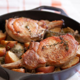 Roast Pork Chops with Artichokes and Potatoes