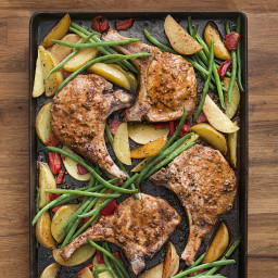 Roast Pork Chops with Green Beans and Potatoes