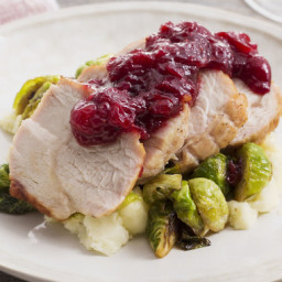 Roast Turkey & Cranberry Sauce with Brussels Sprouts & Mashed Potat