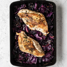 Roast Turkey Breast with Braised Red Cabbage