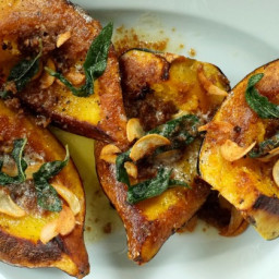 Roasted Acorn Squash with Garlic-Sage Brown Butter