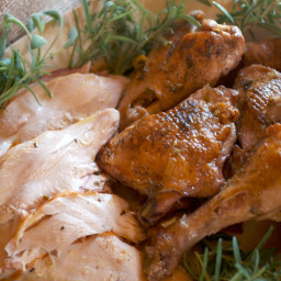 Roasted and Braised Turkey with Cognac Gravy