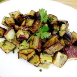 roasted and marinated eggplants with herbs