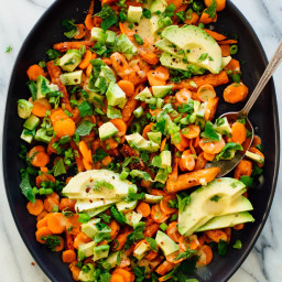 Roasted and Raw Carrot Salad with Avocado