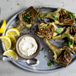 Roasted Artichokes With Anchovy Mayonnaise