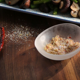 Roasted Asparagus and Mushrooms with Chile-Lemon Salt