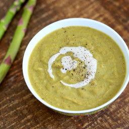 Roasted Asparagus Basil Soup. Vegan Glutenfree Recipe