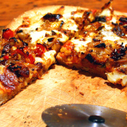 Roasted Asparagus, Mushroom, and Onion Pizza
