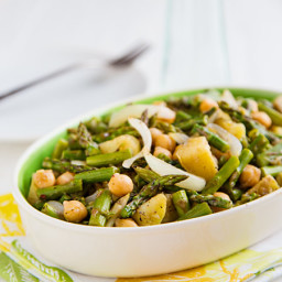 Roasted Asparagus Salad with Chickpeas and Potatoes