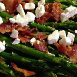 Roasted Asparagus with Bacon and Feta Cheese