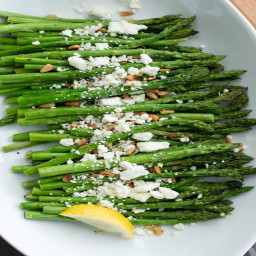 Roasted Asparagus with Feta and Pine Nuts