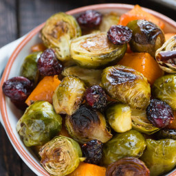 Roasted Balsamic Butternut Squash and Brussels Sprouts