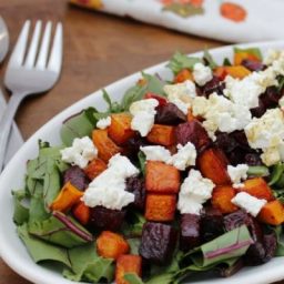 Roasted Beet and Butternut Squash Beet Green Salad