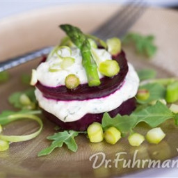 Roasted Beet, Asparagus, and Herbed Goat Cheese Crostini