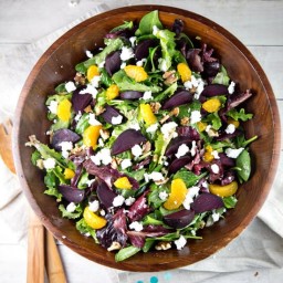 Roasted Beet Salad with Mandarin Oranges and Goat Cheese