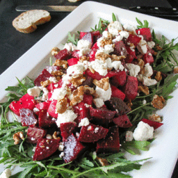 Roasted Beetroot, Goats Cheese and Walnut Salad