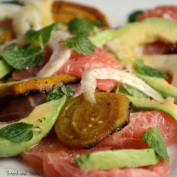 Roasted Beets, Grapefruit, Fennel, and Avocado Salad