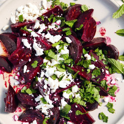 Roasted Beets with Garden Herbs and Goat Feta