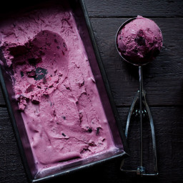 Roasted Blueberry Crème Fraîche Ice Cream