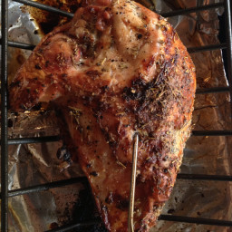 Roasted, brined turkey breast