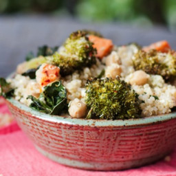 Roasted Broccoli and Kale Quinoa Salad
