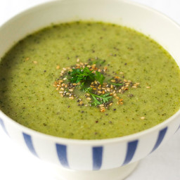 Roasted Broccoli and White Bean Soup {Vegan}