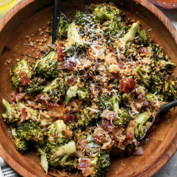 Roasted Broccoli Salad with Miso-Caesar Dressing