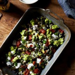 Roasted Broccoli with Nacho Toppings