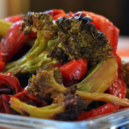 Roasted Broccoli with Red Peppers