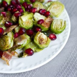 Roasted Brussel Sprouts with Bacon and Poms
