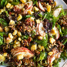 Roasted Brussels Sprout Salad with Rosemary Cider Vinaigrette