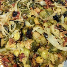 Roasted Brussels Sprouts and Fennel in Apple Cream Sauce