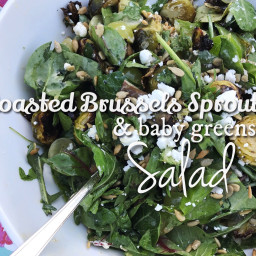 Roasted Brussels Sprouts & Baby Greens Salad