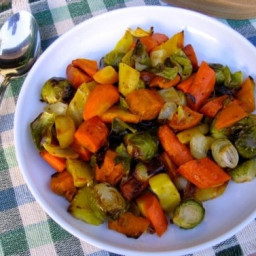 Roasted Brussels Sprouts, Carrots, Sweet Potatoes, & Onions Recipe