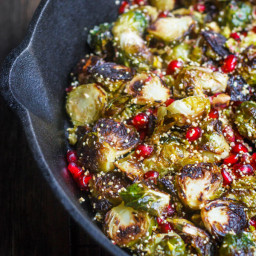 Roasted Brussels Sprouts Recipe with Bulgur and Pomegranate