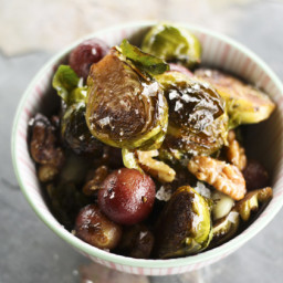 Roasted Brussels Sprouts with Grapes and Walnuts