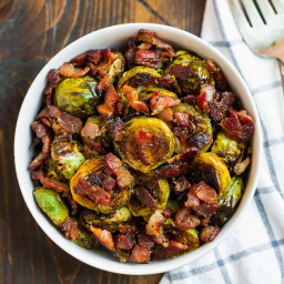 Roasted Brussels Sprouts with Bacon and Apples