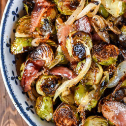 Roasted Brussels Sprouts with Bacon and Balsamic