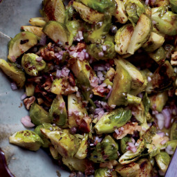 Roasted Brussels Sprouts with Capers, Walnuts and Anchovies